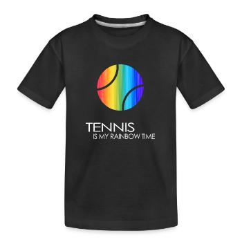 Tennis Match Ball Tennis Ball "Rainbow-Tennis-Time" - Kids' Premium Organic T-Shirt - black - Front