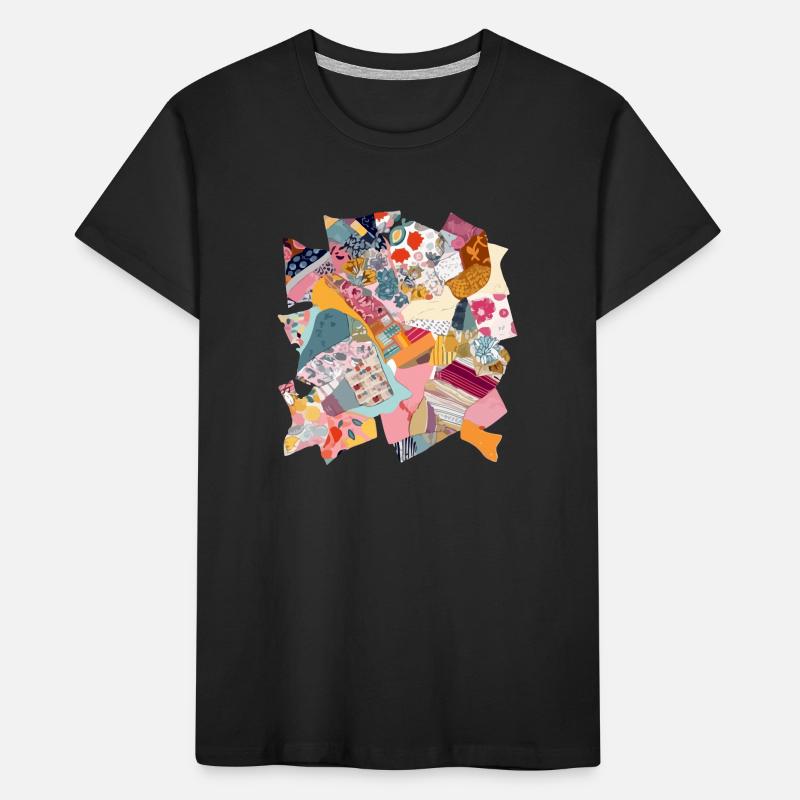 Stoff-Patchwork Nr. 2 Kinder Premium Bio T-Shirt