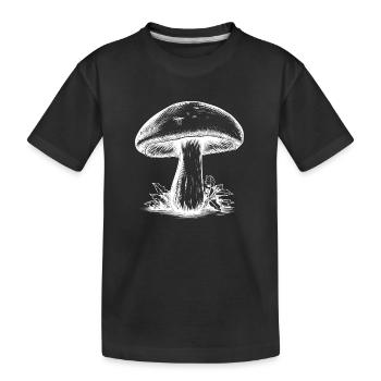 Dessin vintage de champignon - T-shirt bio Premium Enfant - noir - Devant