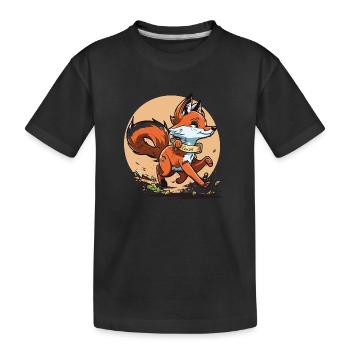 Fox Runner - Kids' Premium Organic T-Shirt - black - Front