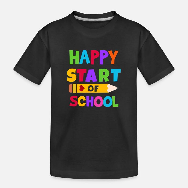 Froher Schulstart Schulbeginn Geschenk - Kinder Premium Bio T-Shirt - Schwarz