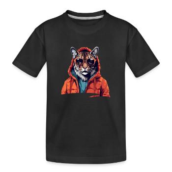 Style de rue lynx | Amoureux du lynx - T-shirt bio Premium Enfant - noir - Devant