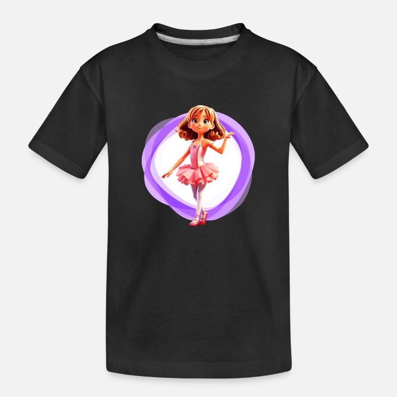 Ballett Mädchen lila - Kinder Premium Bio T-Shirt - Schwarz