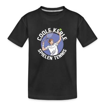 Coole Kerle spielen Tennis Spieler Tennisschläger - Kinder Premium Bio T-Shirt - Schwarz - Vorne