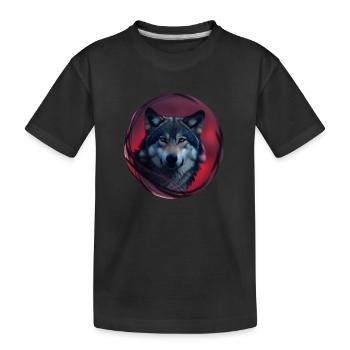 wolf - Kids' Premium Organic T-Shirt - black - Front