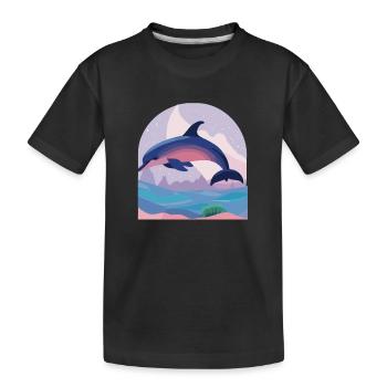 Skipping Dolphin (Dreamy Animals Collection) - Kinder Premium Bio T-Shirt - Schwarz - Vorne