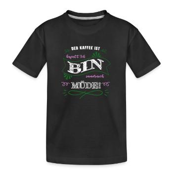 koffein bday ich liebe kaffee baristia weihnachten - Kinder Premium Bio T-Shirt - Schwarz - Vorne