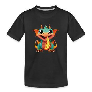 Little Cute Baby Dragon - Kids' Premium Organic T-Shirt - black - Front