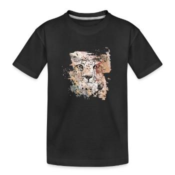Tête de guépard - T-shirt bio Premium Enfant - noir - Devant