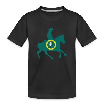 Washington State Flag Cowboy - Kids' Premium Organic T-Shirt - black - Front