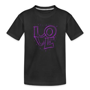 Amour - Love Rose - Kids' Premium Organic T-Shirt - black - Front