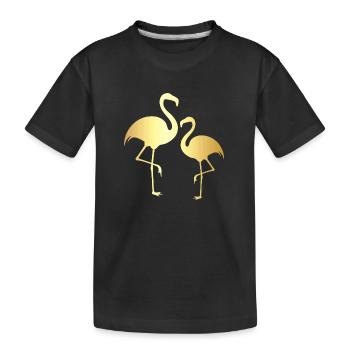 Flamingo doré - T-shirt bio Premium Enfant - noir - Devant