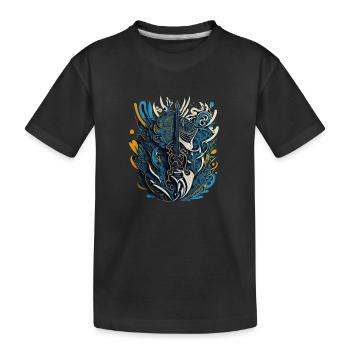 musicB - Kinder Premium Bio T-Shirt - Schwarz - Vorne