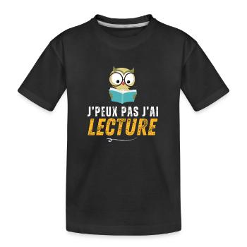 I can't read - Kids' Premium Organic T-Shirt - black - Front