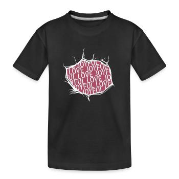 gift love experiencing joy passion happiness - Kids' Premium Organic T-Shirt - black - Front