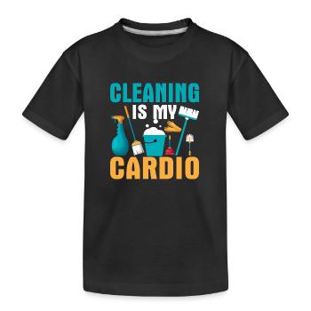 Le nettoyage est mon nettoyant d’entretien cardio - T-shirt bio Premium Enfant - noir - Devant