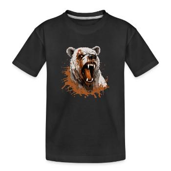 ours, animal, bête, faune, animal, sang, art, art, - T-shirt bio Premium Enfant - noir - Devant