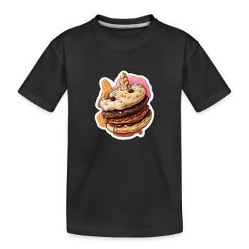Keks hoch - Kinder Premium Bio T-Shirt - Schwarz - Vorne