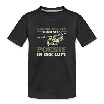 Pilote Hélicoptère Hélicoptère - T-shirt bio Premium Enfant - noir - Devant