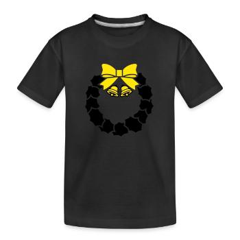 kranz glocken 002 - Kinder Premium Bio T-Shirt - Schwarz - Vorne