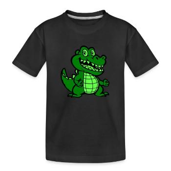 krokodil tier comic - Kinder Premium Bio T-Shirt - Schwarz - Vorne