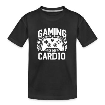 Le jeu est mon cardio - T-shirt bio Premium Enfant - noir - Devant