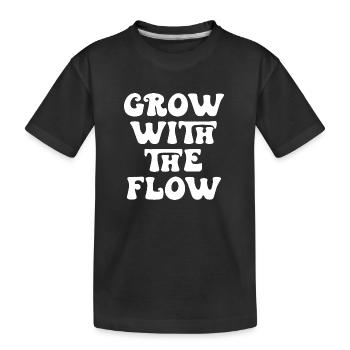 Grandir avec le flux Citation de motivation - T-shirt bio Premium Enfant - noir - Devant