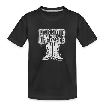 Line Dance bringt Freude - Kinder Premium Bio T-Shirt - Schwarz - Vorne