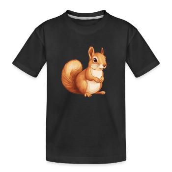 Squirrel - Kids' Premium Organic T-Shirt - black - Front