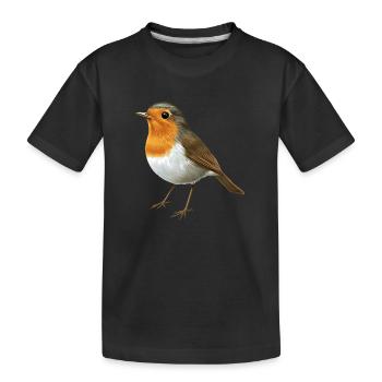 Petit rouge-gorge - T-shirt bio Premium Enfant - noir - Devant