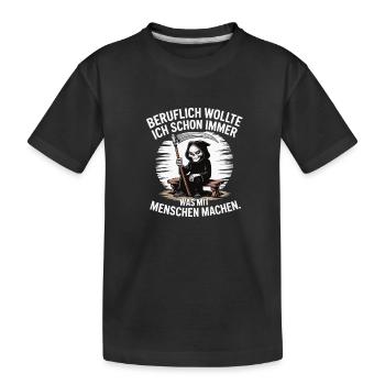 Professionally something with people – Black humor - Kids' Premium Organic T-Shirt - black - Front