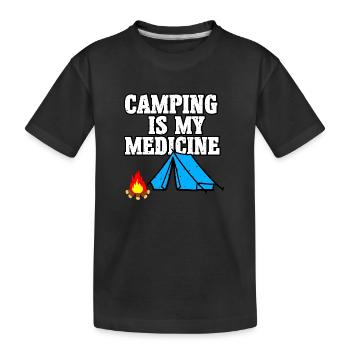Camping Medizin - Kinder Premium Bio T-Shirt - Schwarz - Vorne