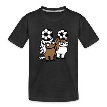 Chevaux Football Équipe Ballon Jeu En-tête Club Fan - T-shirt bio Premium Enfant - noir - Devant
