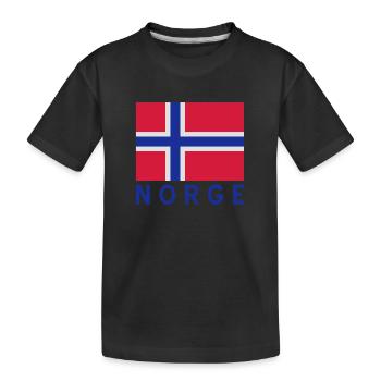 Norway Flag - Norwegian flag - Kids' Premium Organic T-Shirt - black - Front