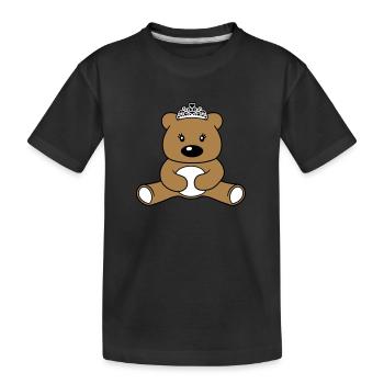 maedchen prinzessin koenigin krone huebsch weiblic - Kinder Premium Bio T-Shirt - Schwarz - Vorne
