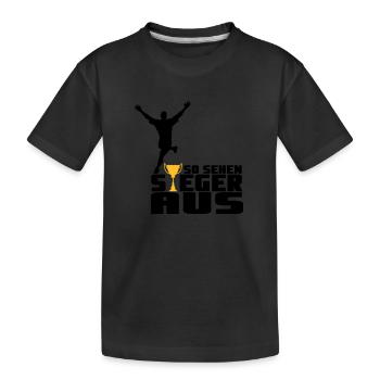 So sehen Sieger aus - Kinder Premium Bio T-Shirt - Schwarz - Vorne