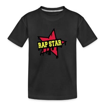 Rap Star - Kinder Premium Bio T-Shirt - Schwarz - Vorne