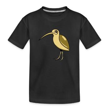 Bécassine des oiseaux design drôle mignon animal - T-shirt bio Premium Enfant - noir - Devant