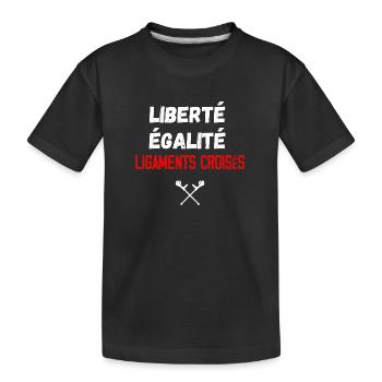 Liberté Egalité Ligaments Croisés - T-shirt bio Premium Enfant - noir - Devant