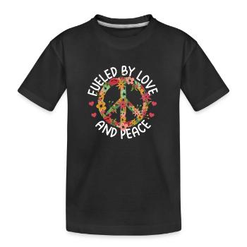 Gifts for hippies | Hippie Peace Sign 60s - Kids' Premium Organic T-Shirt - black - Front