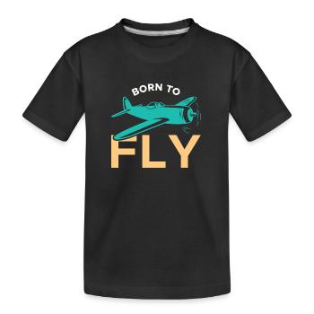 Né pour pilote d’aviation - T-shirt bio Premium Enfant - noir - Devant