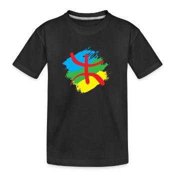 Drapeau Amazigh stylisé - T-shirt bio Premium Enfant - noir - Devant