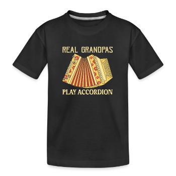 Real Grandpas Play Accordion Polka Music - Kinder Premium Bio T-Shirt - Schwarz - Vorne