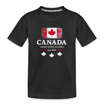 Canada Fahne Kanada Nordamerika Maple Leaf Flagge - Kinder Premium Bio T-Shirt - Schwarz - Vorne