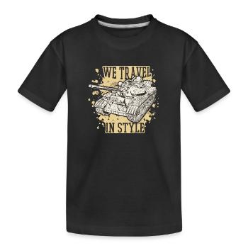 Wir reisen mit Stil Wir reisen mit Stil Geschenkin - Kinder Premium Bio T-Shirt - Schwarz - Vorne