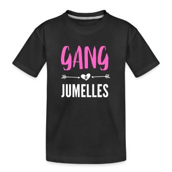 gang de jumelles - T-shirt bio Premium Enfant - noir - Devant