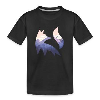 Fox Silhouette Forêt Nature Animal Renard Roux Forêt Animal - T-shirt bio Premium Enfant - noir - Devant