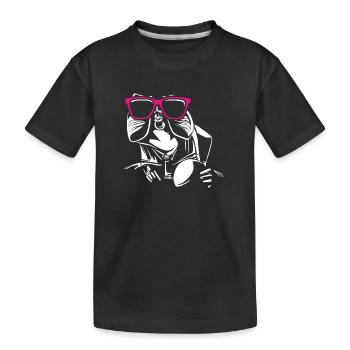 Heidelberger Brückenaffe - Kinder Premium Bio T-Shirt - Schwarz - Vorne