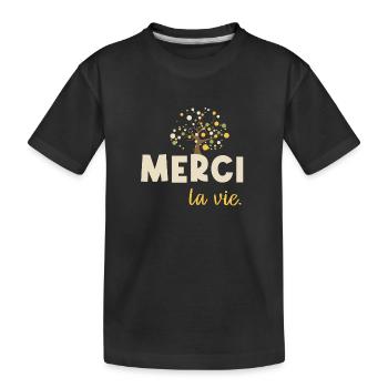 Merci la vie, arbre de vie - T-shirt bio Premium Enfant - noir - Devant