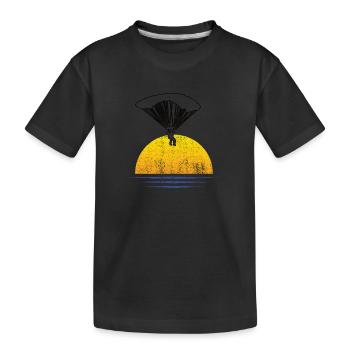 Paragliding Paragleiter Gleitschirmfliegen - Kinder Premium Bio T-Shirt - Schwarz - Vorne